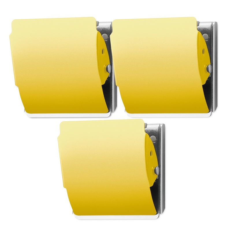 Plus Extra Strong Magnetic Clips, Large Yellow, 3-Pack - Image 5
